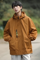新款连帽冲锋衣夹克男山系户外潮流宽松休闲外套JK2306-P68，男装夹克，星座717