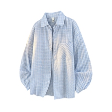 衬衫男秋季新款港风宽松大码格子长袖衬衫CS802-特P28，男装衬衫，星座214-3