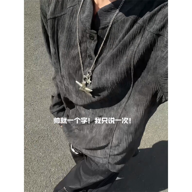 XZ809A/SYR26/P35/控58 扎染肌理感设计感polo杉长袖T恤卫衣图片