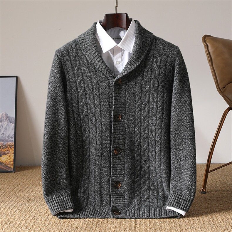 时尚都市休闲男士羊毛衫经典圆领设计舒适保暖男装，男装羊毛衫，冬季工坊