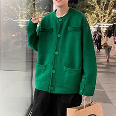 复古开衫毛衣男秋冬季纯色针织衫上衣潮牌宽松休闲MY121-P53，男装针织衫/毛衣，星座1109-3