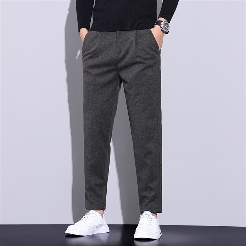 休闲裤男士2025新款宽松百搭九分时尚男士毛呢西裤K656-P50,男装西裤,星座610（原A335）