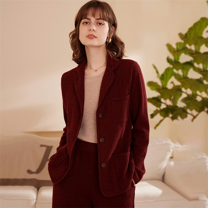 2025春秋新款羊绒衫女100纯山羊绒简约圆领针织开衫纯色上衣打底，女装羊绒大衣，绒歆坊