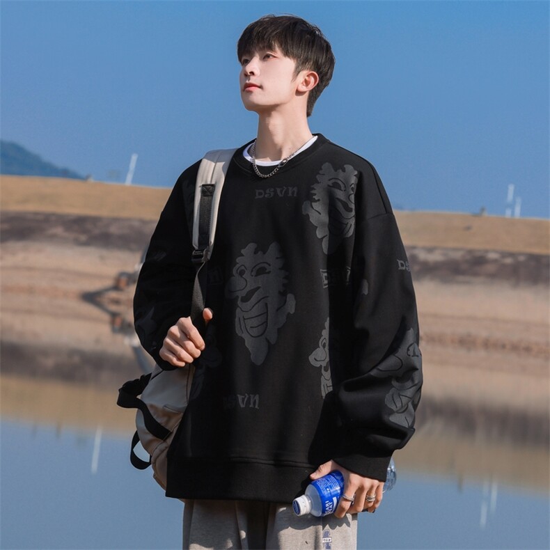 W0038-P58龙年满印时尚高品质圆领情侣宽松卫衣,男装卫衣,星座109