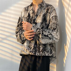 2025秋季长袖衬衫男青少年渐变迷彩衬衫百搭痞帅衬衣CS2317-P35图片
