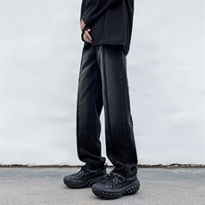 B221美式ins高街小众情侣款个性毛边牛仔裤LK23013-P60控78，男装牛仔裤，电商B221