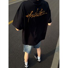 H1062-p30刺绣款短袖男女同款体恤情侣装，男装T恤，星座617A-2