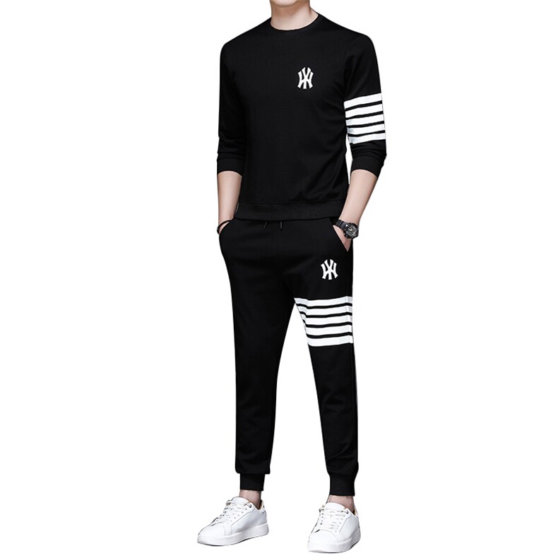 中年运动套装男春秋季爸爸秋装套装圆领卫衣两件套运动服时尚百搭,男装休闲套装,电商B212（原钱塘6029）