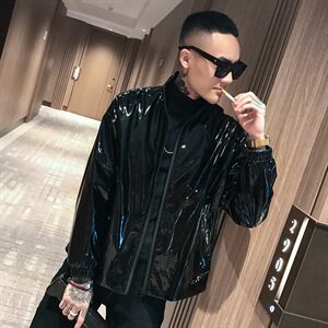 秋季新款男士皮夹克机车服社会小伙立领款皮衣外套 A328-1961图片