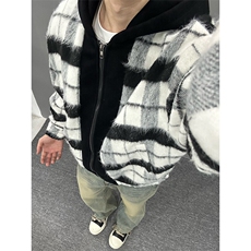 自拍图有版权YK86028-TP79秋装新款拼色连帽夹克外套，男装夹克，电商A086-1