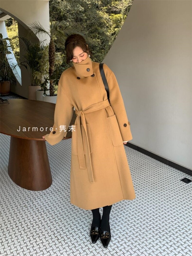 2021隽末立领气质显瘦双面羊绒大衣4个颜色SM，其它，Jarmore隽末