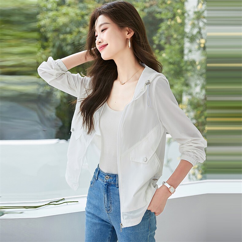 防晒衣女2024新款夏季修身时尚今年流行爆款穿搭防晒服短上衣外套，女装防晒衣，以桐