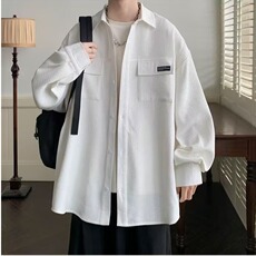 美式长袖衬衫外套男春秋季韩版百搭休闲衬衣宽松上衣服104/P38，男装衬衫，星座506