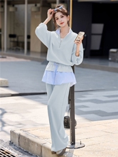 立领外套阔腿裤休闲运动套装女春季2026新款设计感气质穿搭两件套，女装套装/套裙，丽影随形