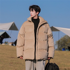 字母刺绣灯芯绒麻花条冬季纯色棉衣棉服外套男XMY2312-P115控158，男装棉衣，电商B370