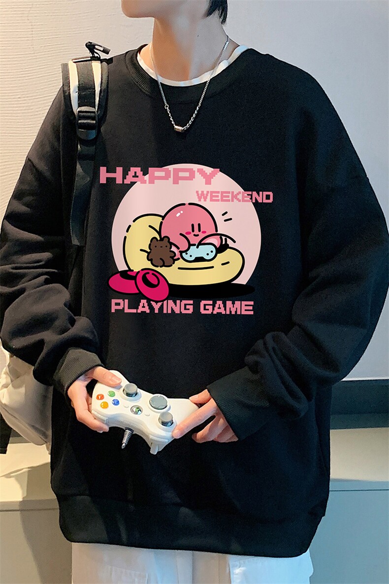 S6313-P28秋季圆领卫衣男大码韩版宽松长袖外套,男装卫衣,电商A040