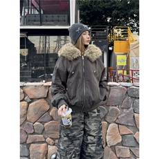 网图美式重磅解构座山雕棉服百搭棉衣毛领派克服A025-CY19021-P90，男装棉衣，电商A025