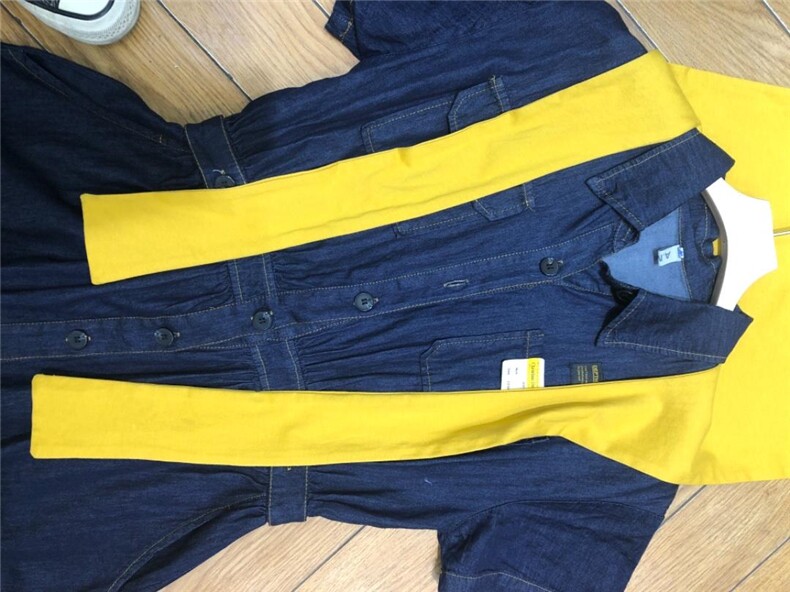 收腰牛仔连衣裙，女装连衣裙，阿唛倪