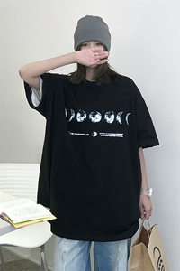 @女类 2024年夏季港风ins潮地球宽松简约短袖T恤 A071-9007-P30图片