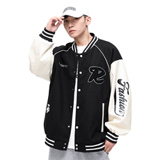 港风上衣夹克宽松落肩拼色棒球服外套JK711-P68，男装夹克，星座1204-3