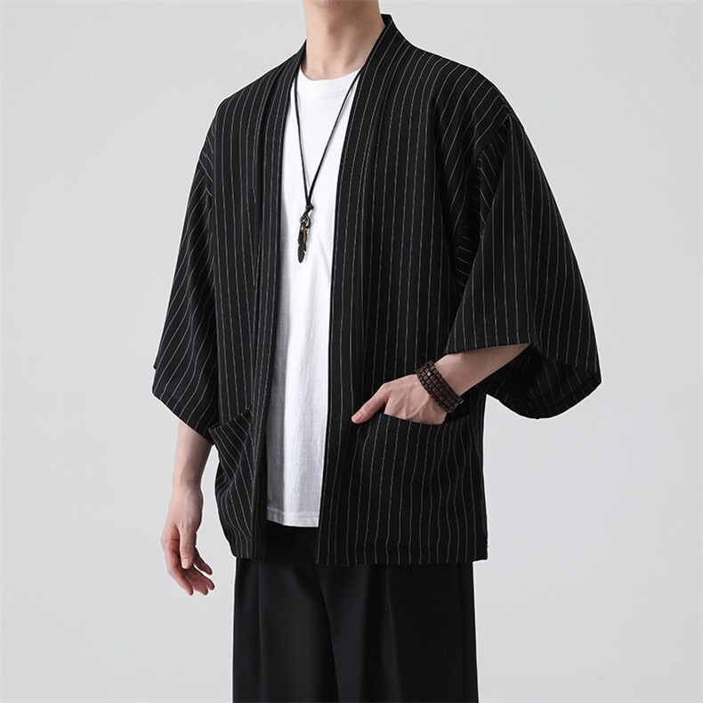 风夏季披风男女情侣宽松日系冰丝防晒服条纹风衣xz815-808p35,男装防晒衣,星座815（原A203）