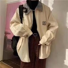 新款宽松休闲情侣上衣美式复古高街潮牌夹克外套513AJK1977P55，男装夹克，星座513A