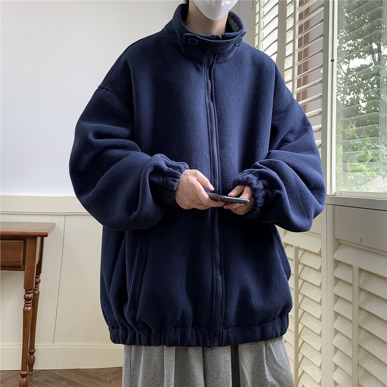 春秋夹克摇粒绒外套大码日系休闲上衣港风潮1016-1JK63P85K115,男装夹克,星座1016-1（原电商B408-1）