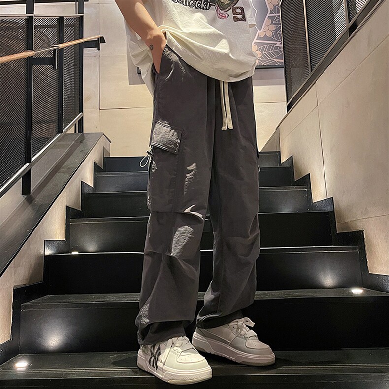 直播数据款 春季新款多口袋伞兵裤宽松直筒休闲裤工装裤 K502-P42图片