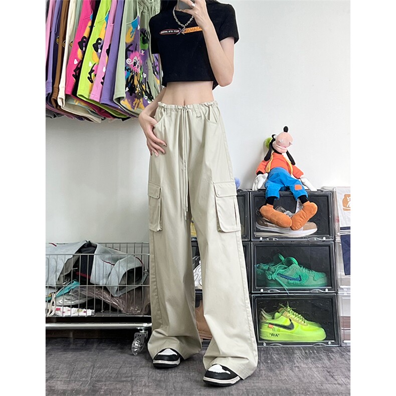 美式复古中腰多口袋工装裤女4宽松直筒休闲裤XZ211-1-K2340-P60,男装工装外套,星座211-1