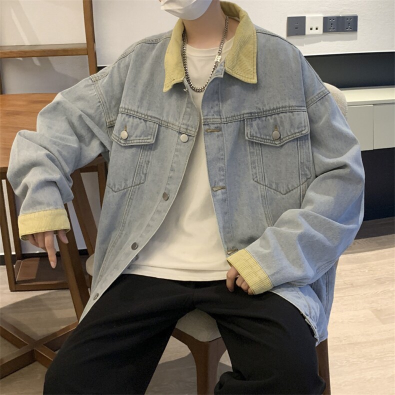 美式oversize牛仔外套男秋季潮ins潮牌宽松复古夹克JK0288-P68,男装夹克,星座308B-1