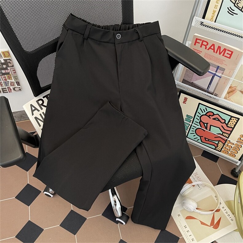 K325-P36CeTky美式高街cleanfit廓形西裤黑色薄休闲裤男女,男装西裤,电商B323A