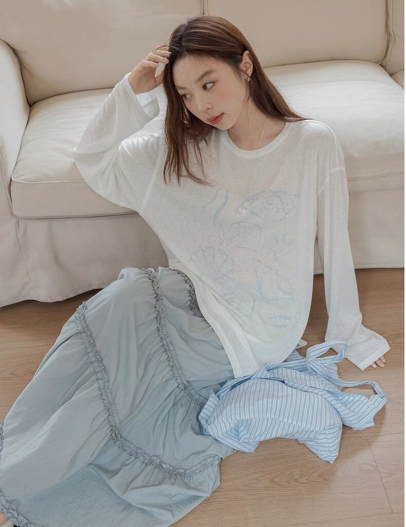 天丝白月光防晒短袖时尚百搭圆领,女装T恤,湘姗
