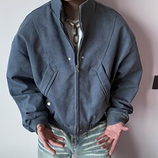 美式复古重磅水洗立领夹克男女款春秋新款青少年休闲上衣工装外套，男装夹克，星座1210-1