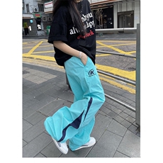 春夏拼接伞兵裤宽松阔腿运动速干休闲裤-X220-网络图，男装休闲裤，星座1002-2