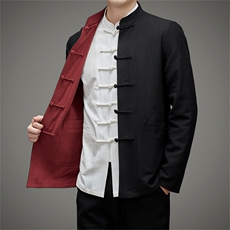 DR107钱塘2020-2夏季新款男士唐装套装时尚风三件套P320，男装民族服装，钱塘207-2