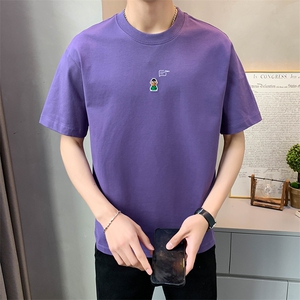 直播店主风夏百搭人物字母T恤短袖社会小伙A236-23351-P50 控70图片