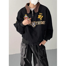 WE1619-P97高街春秋新款帆布夹克外套男女潮流宽松百搭复古工装，男装夹克，电商B323A
