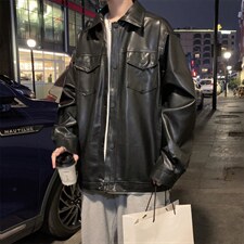 春秋季新款机车皮衣男士帅气宽松外套港风痞帅休闲皮夹克P108-P65，男装夹克，星座1008-2