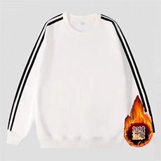 2025年秋季时尚百搭通勤加厚三叶草同款三杠圆领卫衣，男装卫衣，宏恒