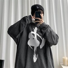 2021秋季新港风短句大码男印花圆领卫衣W5035-P40，男装卫衣，电商A001