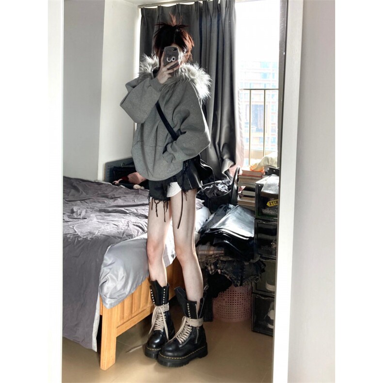 【有货】W161CC-特P73可拆卸毛领卫衣男女款加厚连帽外套,男装卫衣,星座1007（原301D）