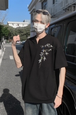 新款抖音直播得物痞帅肌理感V领短袖T7527P25控39，男装T恤，电商C408(原B339-1)