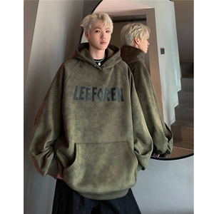美式脏脏卫衣男春秋季连帽宽松360克重磅复古连帽帽衫W90-P58图片