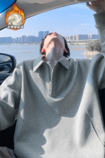 420g高克重曼巴棉加厚银狐绒半拉链卫衣男W5416J加绒特P55控108，男装卫衣，电商A001-1