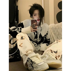 【有货】火焰蕾丝微喇白色牛仔裤男美式高街vibe裤子B07WW-特P50，男装牛仔裤，星座1007（原301D）