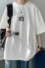 HXY987-TP20港风2026夏季情侣短袖T恤男宽松潮流ins印花半袖体恤，男装T恤，电商A102