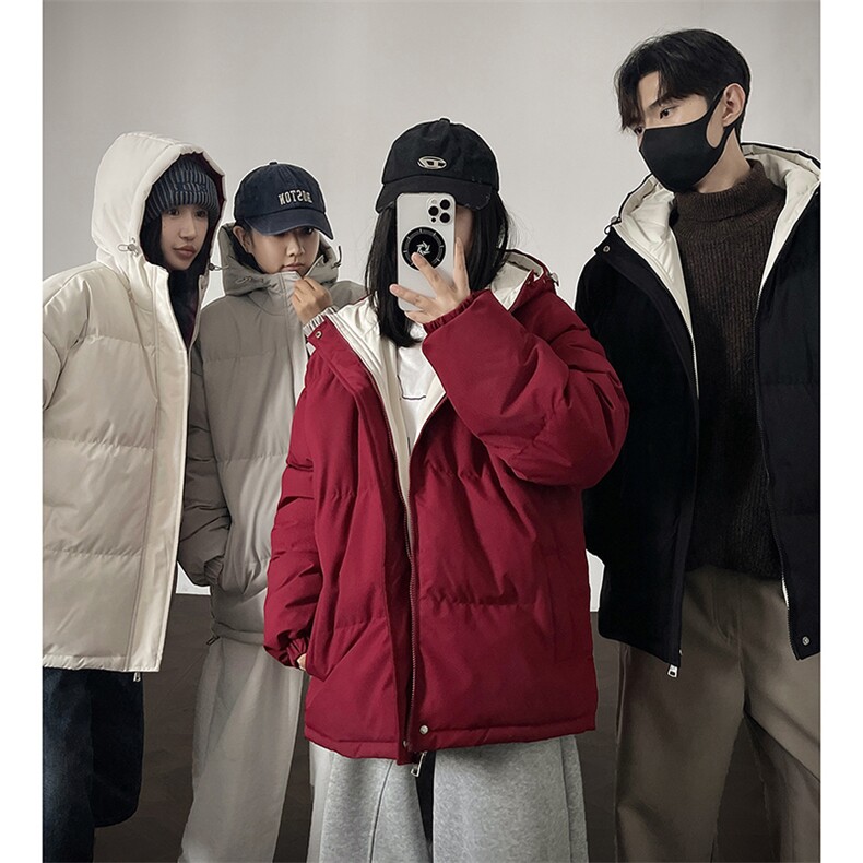 冬季clean撞色棉服中性加厚连帽短款棉衣 HZ8811-特P68不议价图片