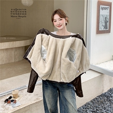 2025年冬季短皮衣加绒棉服RF2C290-6882-P185-K275，女装皮衣，蝶眷