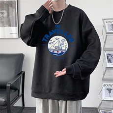 麂皮绒卫衣男大码重磅长袖t恤男JW81410-P35，男装T恤，电商A040