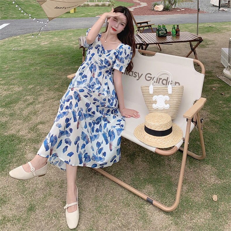 夏季新品方领宫廷风连衣裙转化率高款号2215-P125K178,女装连衣裙,浙宝305